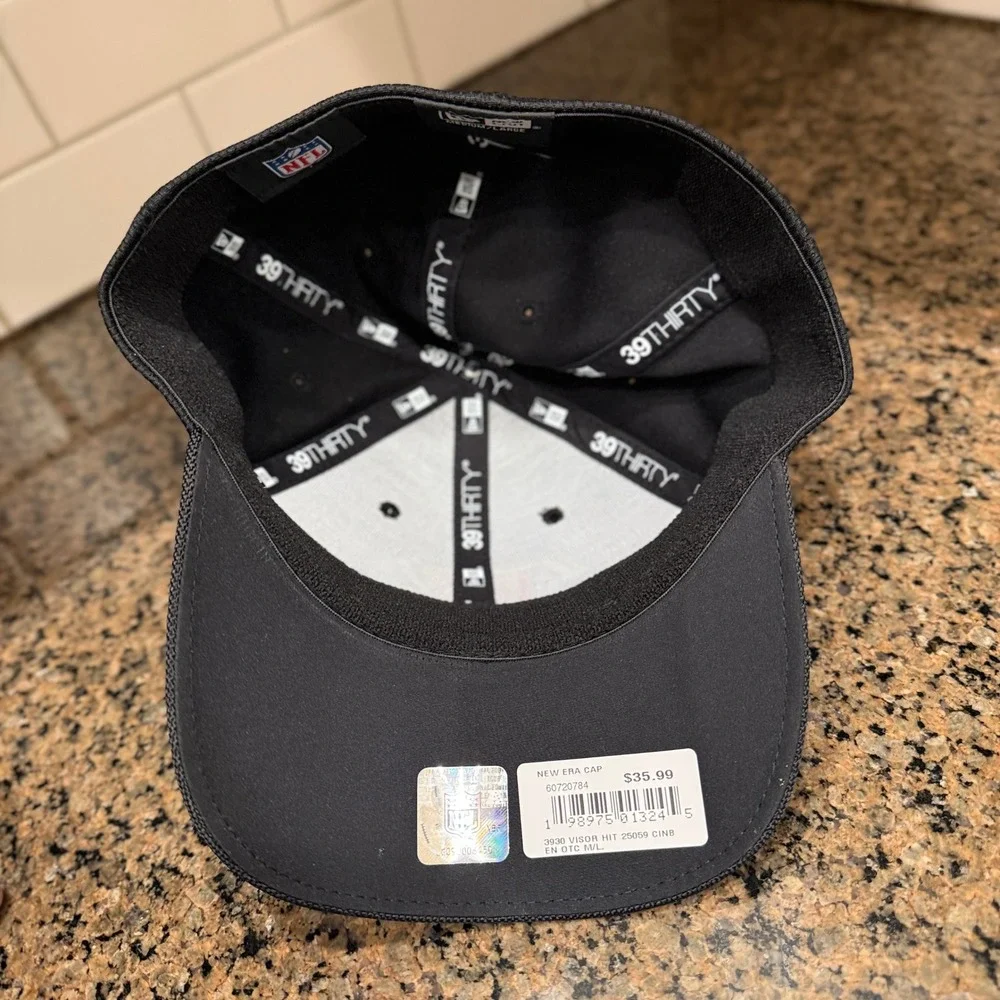 Cincinnati Bengals New Era 39THIRTY Stretch Fit Hat Cap M/L Black Orange NFL New
